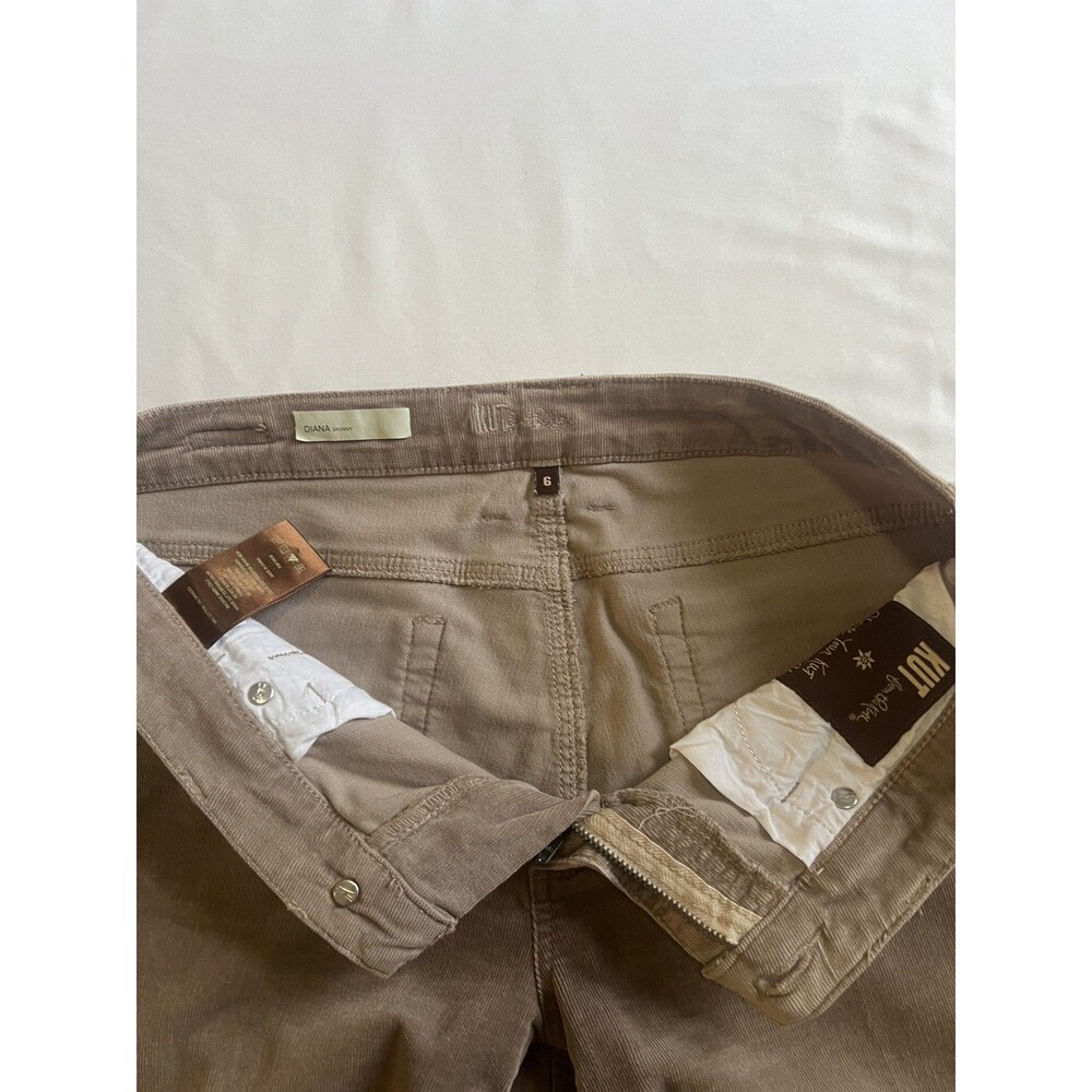 Pants KUT FROM THE KLOTH Size 6 Diana Tan  Corduroy jeans Womens retro Y2K pants - Picture 3 of 5